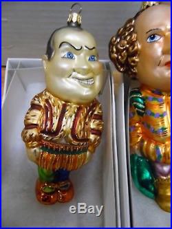 The Three Stooges 1999 Christopher Radko Ornaments Lot of 3 Curly Larry Moe