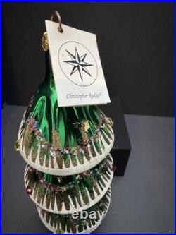 VERY RARE! Christopher Radko EXTRA LARGE! 3 Tier Christmas Tree Ornament 9 x 4