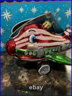 VERY RARE Christopher Radko Ornament Peppermint Plane. 2005 With Box NWT
