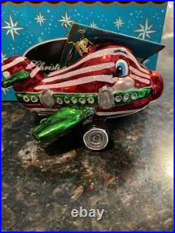 VERY RARE Christopher Radko Ornament Peppermint Plane. 2005 With Box NWT