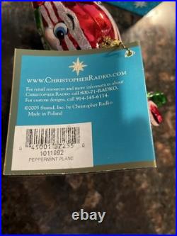 VERY RARE Christopher Radko Ornament Peppermint Plane. 2005 With Box NWT VERY RARE Christopher Radko Ornament Peppermint Plane. 2005 With Box NWT