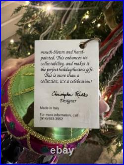 VERY RARE Christopher Radko Ornament Tuxedo Carousel Penguins Glass Christmas