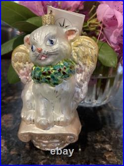 VERY RARE Vintage Christopher Radko Kitty Cloud Glass Christmas Ornament