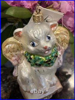 VERY RARE Vintage Christopher Radko Kitty Cloud Glass Christmas Ornament