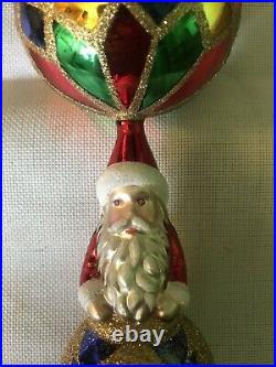 VINTAGE CHRISTOPHER RADKO SANTA ORNAMENT FROM 90 HAND MADE IN POLAND. 8/12 In