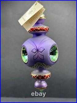 VINTAGE Rare Christopher Radko RAZZMATAZZ Purple Triple Indent Ornament 98-238-0