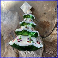 VTG 1992 Christopher Radko Winter Tree Mercury Glass Christmas Ornament Poland