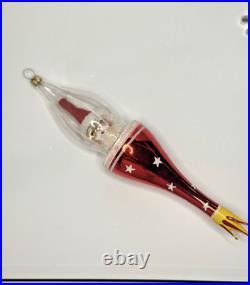 VTG 1996 Christopher Radko ROCKET SANTA Italian Ornament 10 inches 96-038-0 HTF