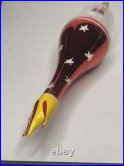 VTG 1996 Christopher Radko ROCKET SANTA Italian Ornament 10 inches 96-038-0 HTF