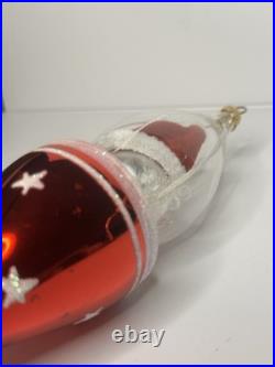 VTG 1996 Christopher Radko ROCKET SANTA Italian Ornament 10 inches 96-038-0 HTF