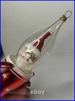 VTG 1996 Christopher Radko ROCKET SANTA Italian Ornament 10 inches 96-038-0 HTF