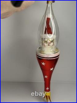 VTG 1996 Christopher Radko ROCKET SANTA Italian Ornament 10 inches 96-038-0 HTF