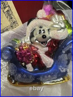 VTG 1997 Christopher Radko DISNEY Mickey ROGERS GARDEN 3 Ornament Set w Red Box