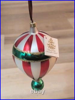 VTG 1998 Christopher Radko Striped Hot Air Ballon Christmas Ornament 88-077-0