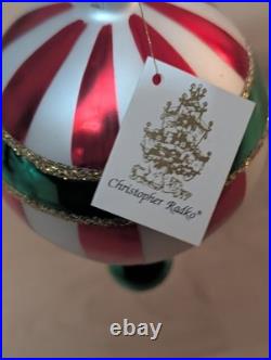VTG 1998 Christopher Radko Striped Hot Air Ballon Christmas Ornament 88-077-0
