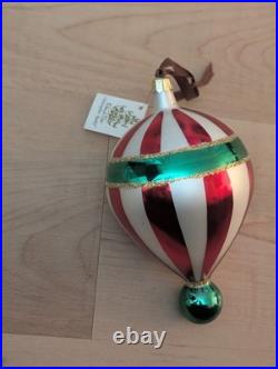 VTG 1998 Christopher Radko Striped Hot Air Ballon Christmas Ornament 88-077-0