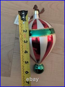 VTG 1998 Christopher Radko Striped Hot Air Ballon Christmas Ornament 88-077-0