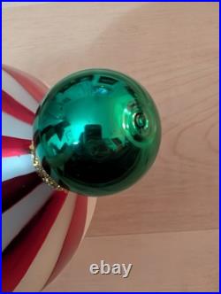 VTG 1998 Christopher Radko Striped Hot Air Ballon Christmas Ornament 88-077-0