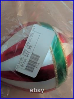 VTG 1998 Christopher Radko Striped Hot Air Ballon Christmas Ornament 88-077-0