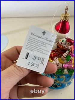 VTG 1999 Christopher Radko Roadster Santa Car Glass Ornament Christmas DS51