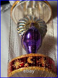 VTG Christopher Radko GILDED CAGE Wired Peacock Ornament 93-406-2 NWT