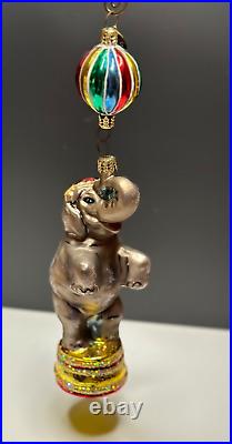 VTG Christopher Radko TRUNK SHOWS Circus Elephant 2 Piece Ornament 01-0302-0 HTF