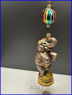 VTG Christopher Radko TRUNK SHOWS Circus Elephant 2 Piece Ornament 01-0302-0 HTF