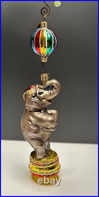 VTG Christopher Radko TRUNK SHOWS Circus Elephant 2 Piece Ornament 01-0302-0 HTF