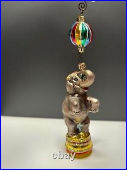 VTG Christopher Radko TRUNK SHOWS Circus Elephant 2 Piece Ornament 01-0302-0 HTF
