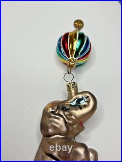 VTG Christopher Radko TRUNK SHOWS Circus Elephant 2 Piece Ornament 01-0302-0 HTF