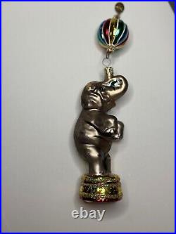 VTG Christopher Radko TRUNK SHOWS Circus Elephant 2 Piece Ornament 01-0302-0 HTF