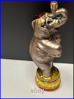 VTG Christopher Radko TRUNK SHOWS Circus Elephant 2 Piece Ornament 01-0302-0 HTF