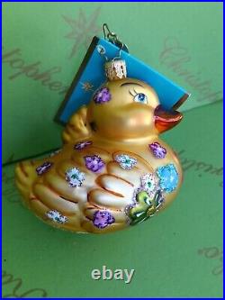Valentine Christopher Radko Love Ducky Glass Ornament