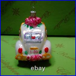 Valentine Christopher Radko Prototype Just Married Beetle Car Glass Ornament