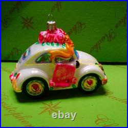 Valentine Christopher Radko Prototype Just Married Beetle Car Glass Ornament