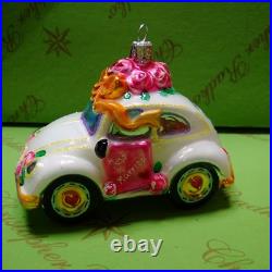 Valentine Christopher Radko Prototype Just Married Beetle Car Glass Ornament