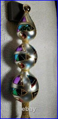Very Rare Christopher Radko Abstract Finial Tree Topper 3 Tiers