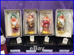Vintag Retired Christopher Radko Snow White-7 Dwarfs Christmas Ornament Set READ
