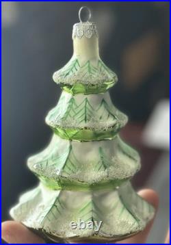 Vintage 1992 Christopher Radko Winter Tree Mercury Glass Christmas Ornament RARE