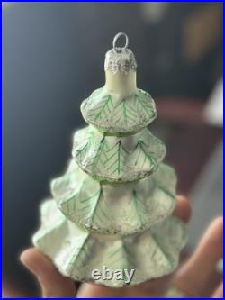 Vintage 1992 Christopher Radko Winter Tree Mercury Glass Christmas Ornament RARE