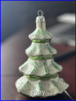 Vintage 1992 Christopher Radko Winter Tree Mercury Glass Christmas Ornament RARE