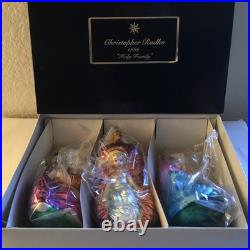 Vintage 1996 Christopher Radko Holy Family Handblown Glass Ornament Set #7751/