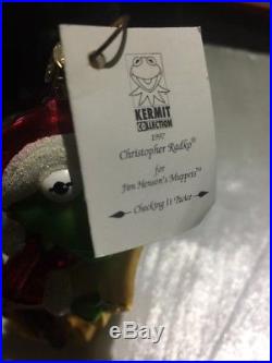 Vintage 1997 Christopher Radko Kermit Collection Christmas Ornament