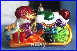 Vintage CHRISTOPHER RADKO KERMIT MUPPET BOBSLED Christmas Tree Ornament BOXED