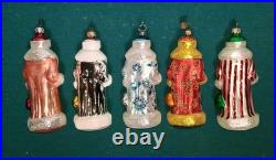 Vintage Christopher Radko 7 Russian Santa Ornament Lot (5) Coral Maple S Peters