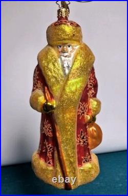 Vintage Christopher Radko 7 Russian Santa Ornament Lot (5) Coral Maple S Peters