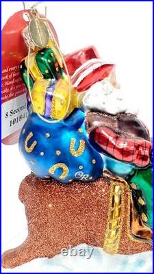 Vintage Christopher Radko 8 Second Nick Santa Riding Bull Ornament RARE Vintage Christopher Radko 8 Second Nick Santa Riding Bull Ornament RARE