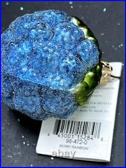 Vintage Christopher Radko 98-472-Blue'Berry Rainbow' ornaments case of 12 / NIB