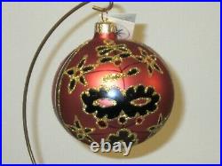 Vintage Christopher Radko Alpine Blush (Dark Pink) Christmas Ornament, #860400