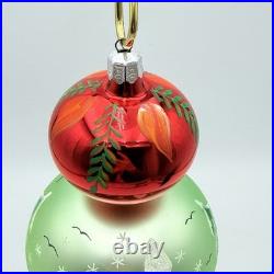 Vintage Christopher Radko Alpine Village Glass Ball Drop Ornament Green RARE